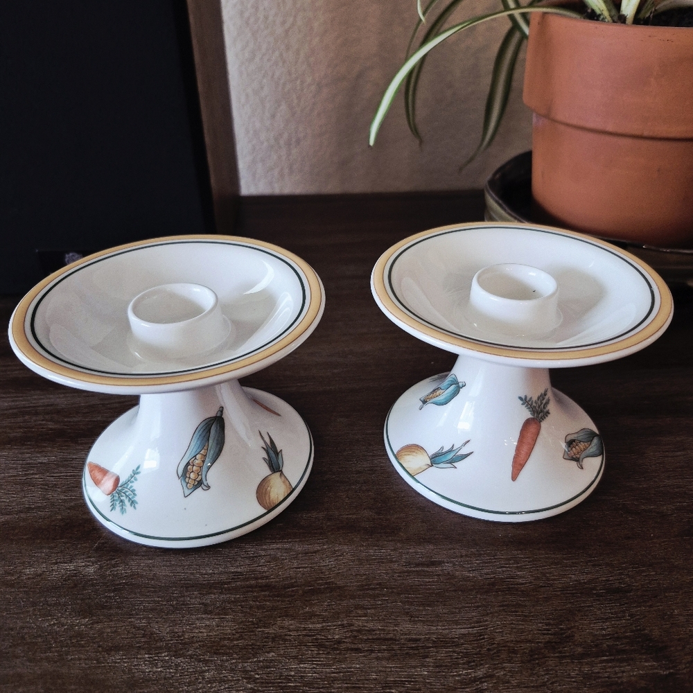 Villeroy & Boch A La Ferme Porcelain Candlestick Holders